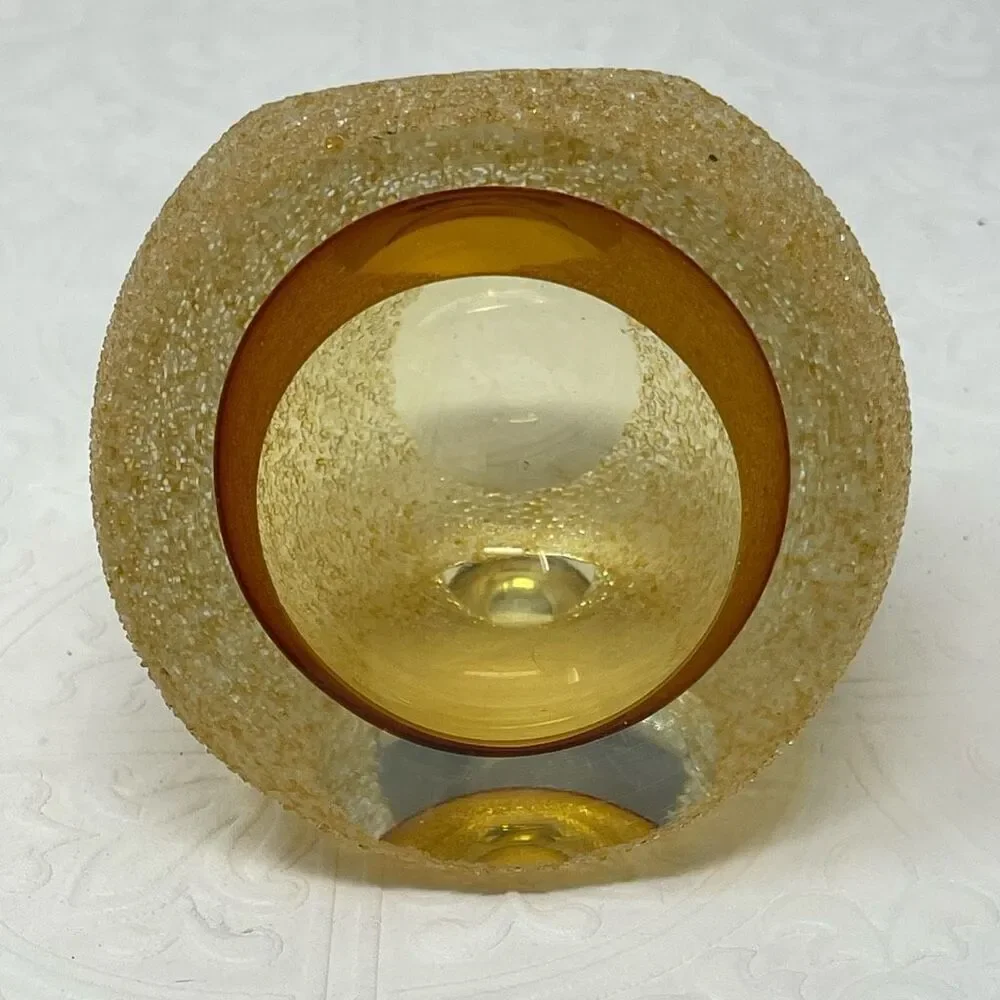 Fifth Avenue Amber Crystal Frosted Votive Candle Holder